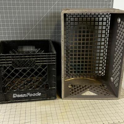 2 Heavy Duty Milk Crates Gray