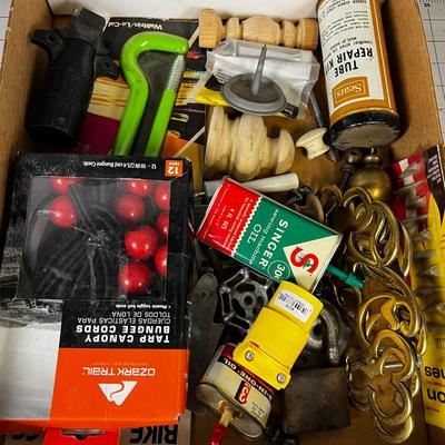Garage Lot with: Bungees, Oil and Hardware