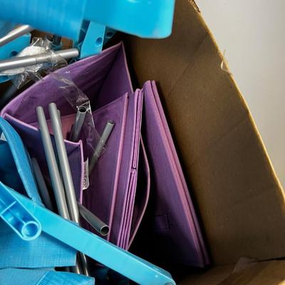 Box of Baskets and Aluminum Frame 