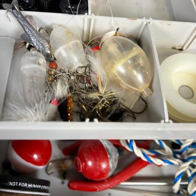 Plastic Tackle Box Filled with Tackle