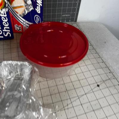 Lot of NEW Kitchen Stuff: Foil, Plastic Containers, etc.