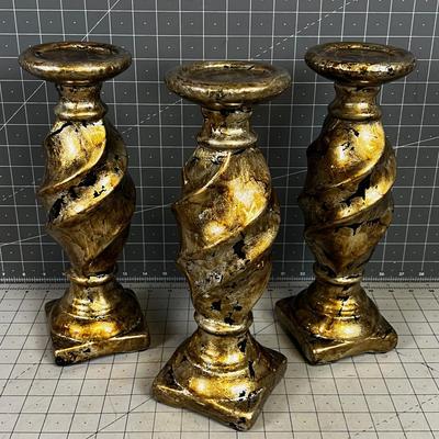 3 NEW Goldie Shabby Chic Candle Sticks