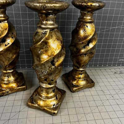 3 NEW Goldie Shabby Chic Candle Sticks