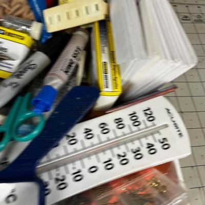 Tray of Office and Crafting Supplies