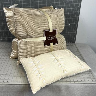 3 Pillows, Light Tan ALL NEW 