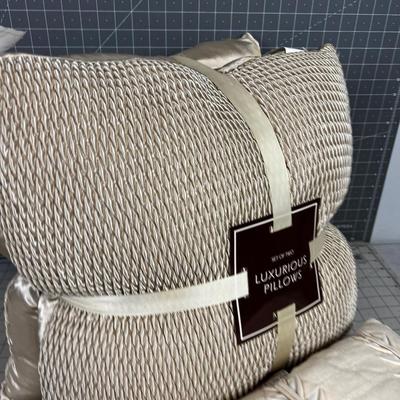 3 Pillows, Light Tan ALL NEW 