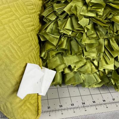 3 Green Throw Pillows 