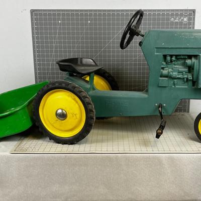 Toy Pedal Tractor and Trailer, ERTL John Deer