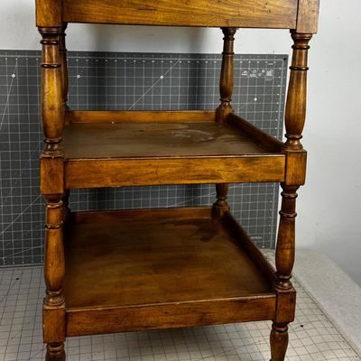 Occasional Table with Turned Leg and Antique Finish