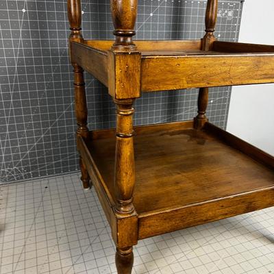 Occasional Table with Turned Leg and Antique Finish