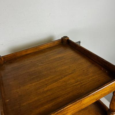 Occasional Table with Turned Leg and Antique Finish