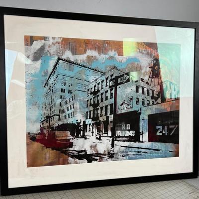 Framed Modern Painting on a Subway Map