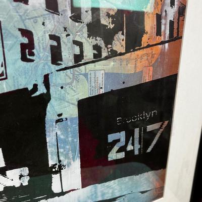 Framed Modern Painting on a Subway Map