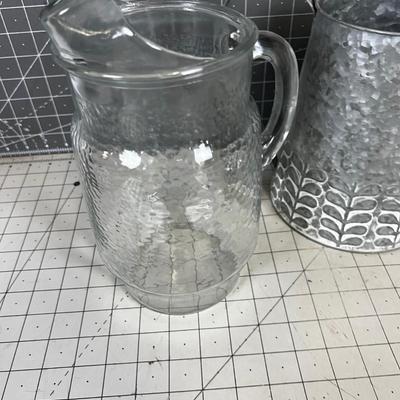3 Pitchers - 2 Glass and 1 Tin