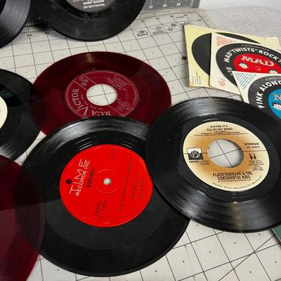 Collection of 45 Records: Western, Rock, Comedy etc.
