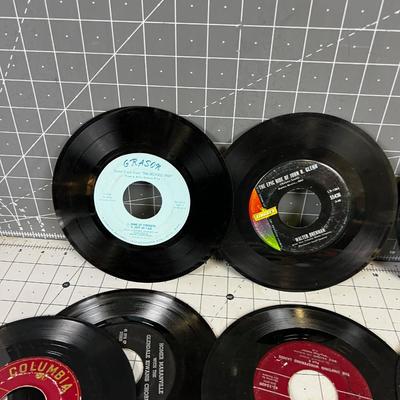 Collection of 45 Records: Western, Rock, Comedy etc.
