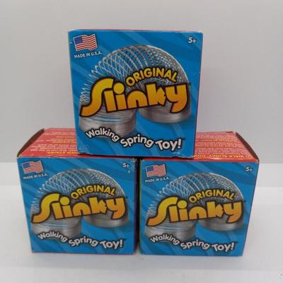  2014 Original Slinky Walking Spring Toy! - Made In U.S.A. Lot of 3 NEW!