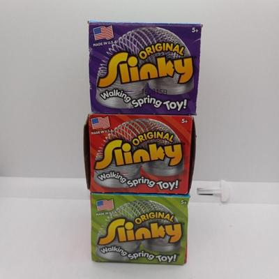  2014 Original Slinky Walking Spring Toy! - Made In U.S.A. Lot of 3 NEW!