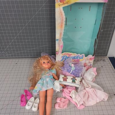  Vintage 1989 Hasbro My Beautiful Doll "Rosemary" w/ Box & Accessories 
