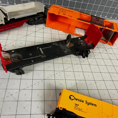 Train Vintage Train Cars Orange, Gray & Yellow