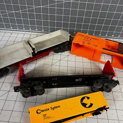 Train Vintage Train Cars Orange, Gray & Yellow