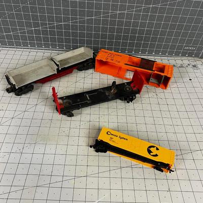 Train Vintage Train Cars Orange, Gray & Yellow