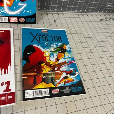 5 Marvel Comics; Black Widow, Ms. Marvel, x Factor, 