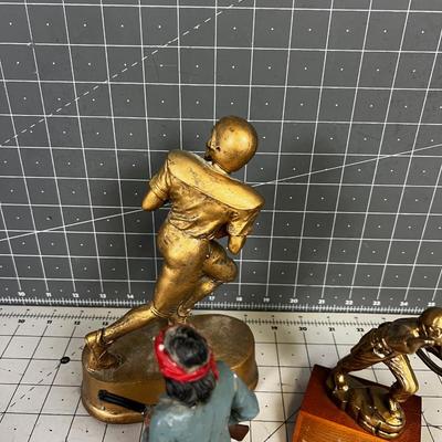 Figurines: Football Player, Army Man & Geronimo