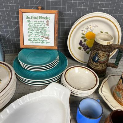 All Sorts of Mugs, Plates, Plaques Etc. VINTAGE and well who knows? 