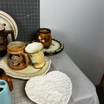 All Sorts of Mugs, Plates, Plaques Etc. VINTAGE and well who knows? 