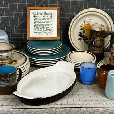 All Sorts of Mugs, Plates, Plaques Etc. VINTAGE and well who knows? 
