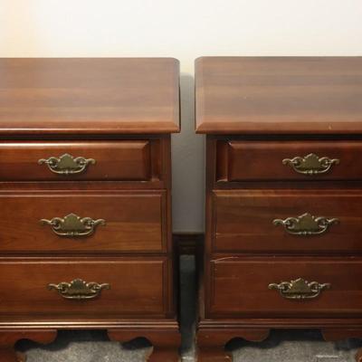 KINCAID Pair of 3 Drawer Side Tables