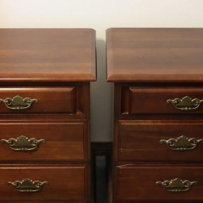 KINCAID Pair of 3 Drawer Side Tables