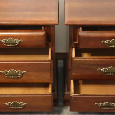 KINCAID Pair of 3 Drawer Side Tables
