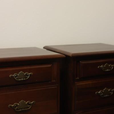 KINCAID Pair of 3 Drawer Side Tables