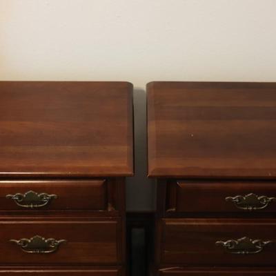 KINCAID Pair of 3 Drawer Side Tables