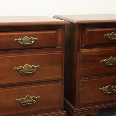 KINCAID Pair of 3 Drawer Side Tables