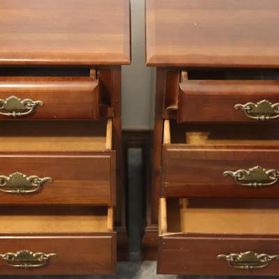 KINCAID Pair of 3 Drawer Side Tables