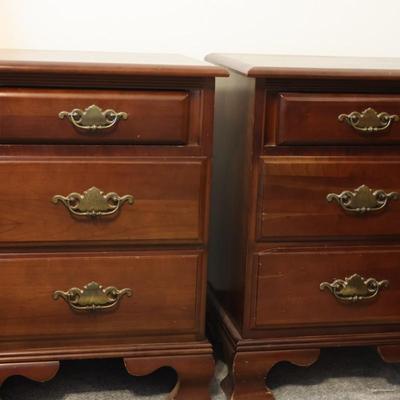 KINCAID Pair of 3 Drawer Side Tables
