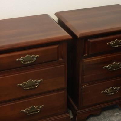 KINCAID Pair of 3 Drawer Side Tables