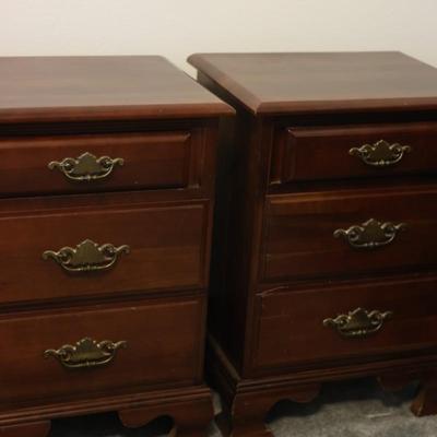 KINCAID Pair of 3 Drawer Side Tables