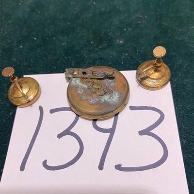 Vintage Clip On Earrings and Pin