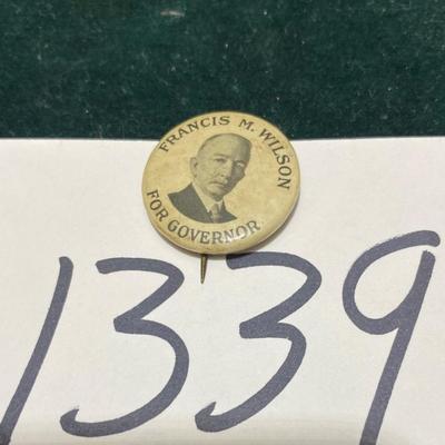 Vintage Frances M. Wilson for Governor Pin