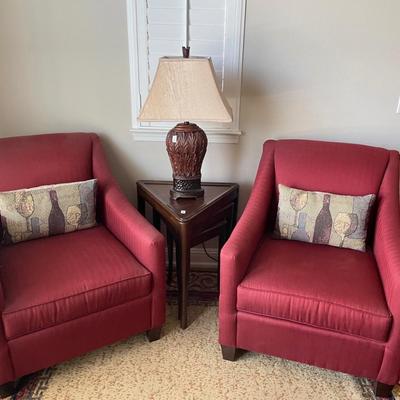 Pair of red occational chairs