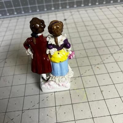 Small 5" Meissen Figurines Lace Edge Man & Woman 