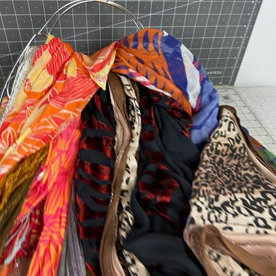 All the Scarves in the House with Scarf Hanger 
