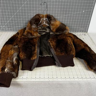 Real Brown Fur Bomber Jacket 