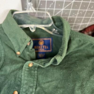 3 Men's Size Large Button Down Hunting Shirts; Pendleton, Browning & Beretta 