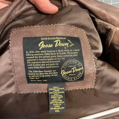 Eddie Bauer 3XL Leather GOOSE DOWN 