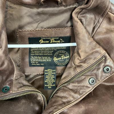 Eddie Bauer 3XL Leather GOOSE DOWN 